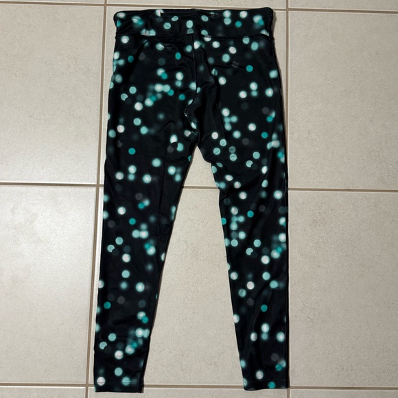 Nike Dri fit Black and Teal Patterned Leggings - Picture 2 of 5